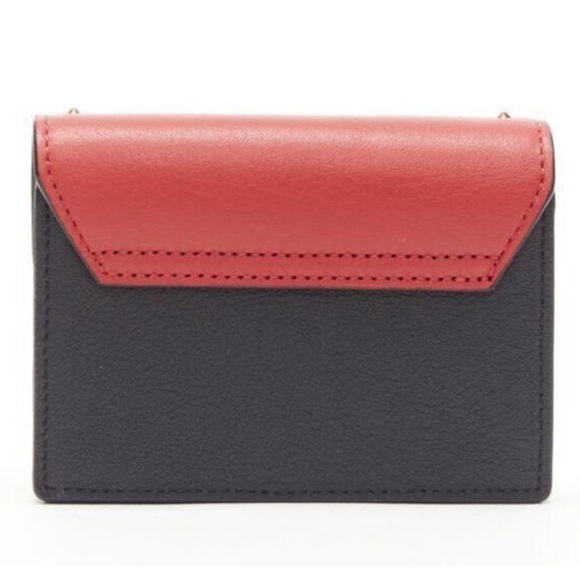 MCM red leopard gold studded flap cardholder micro crossbody chain bag - Picture 5 of 9